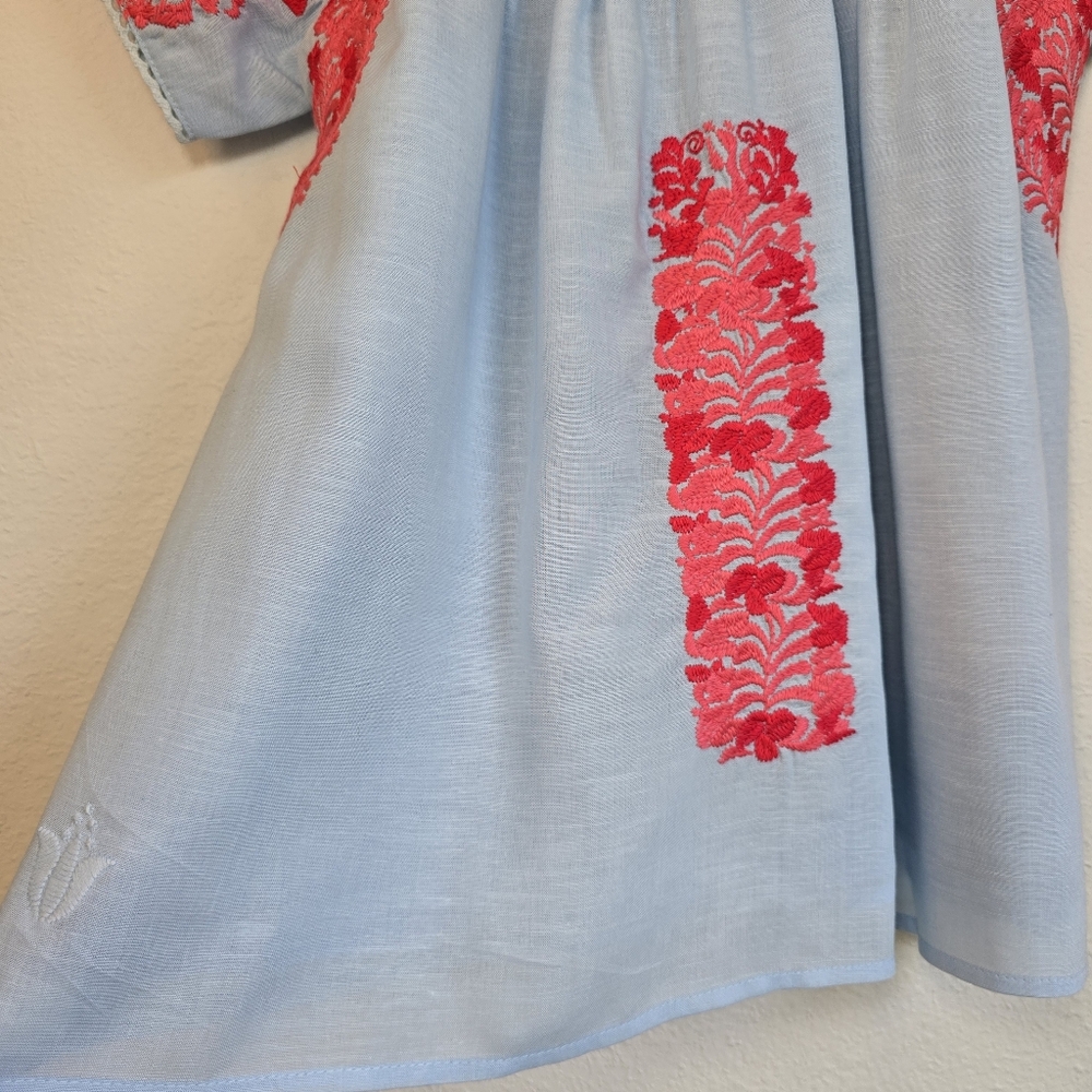 NWT J.Marie Floral Embroidered Linen Blend Top XS - Picture 4 of 14
